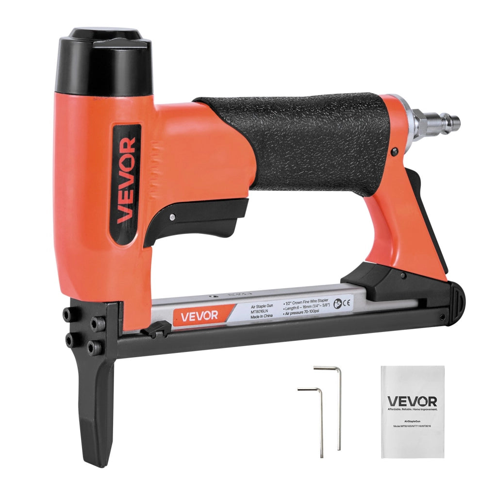 MT8016LN Graffettatrice Pneumatica a Becco Lungo Calibro 21 per Tappezzeria, Spillatrice per Graffette Serie 80 da 6-16 mm