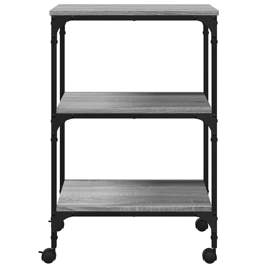 Supporto Stampante 3 Piani Grigio Sonoma 50x41x75 Multistrato 842289