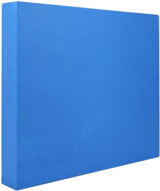 Cuscino Yoga Soft per Esercizi di Equilibrio e Abdominali - Blu - Mat di Fitness per Uso Casalingo con Cintura Piena - Attrezzatura Yoga