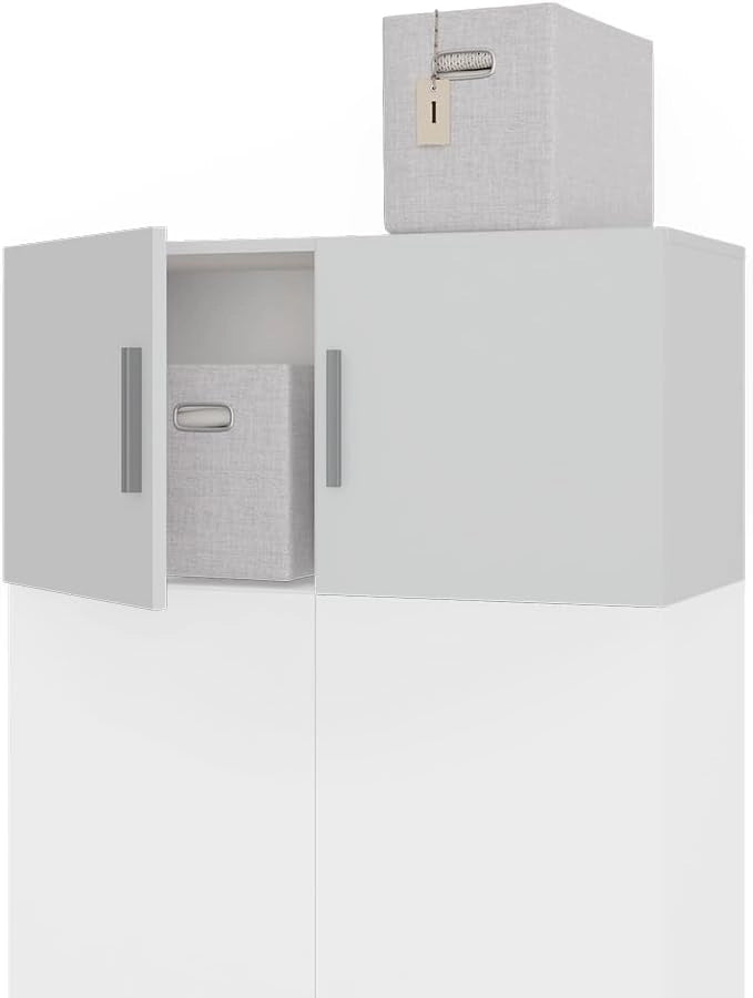 Modulo aggiuntivo Ingo, Bianco, 80 x 40 cm con 2 porte, adatto per l'ampliamento di armadi multifunzione