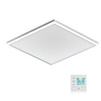 Riscaldamento a soffitto 370 W, pannello per riscaldamento a infrarossi con luce LED e termostato, 65,5 x 63 x 3,5 cm
