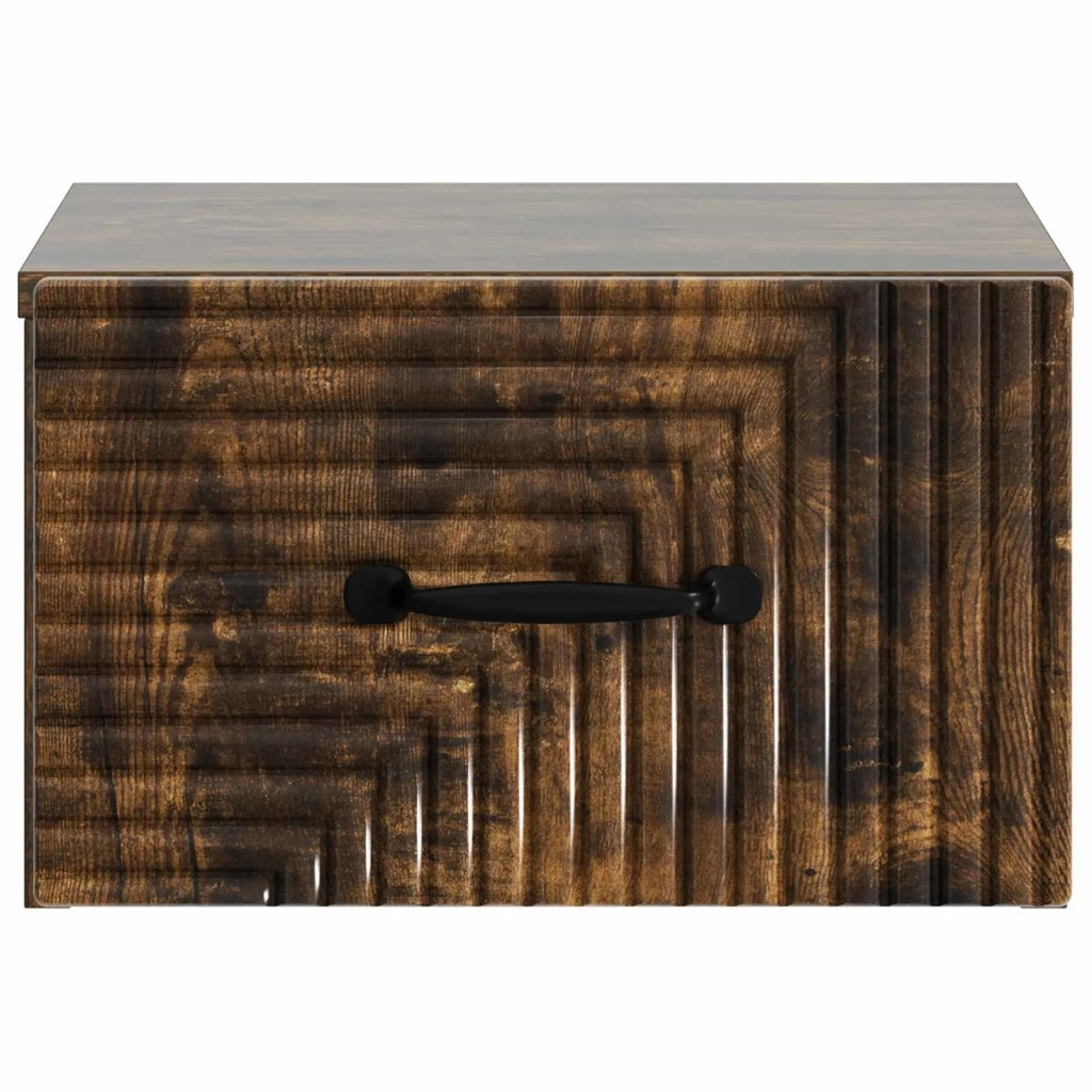 Mobiletto da notte a muro Rovere Fumo 34,5 x 33 x 20 cm 898605