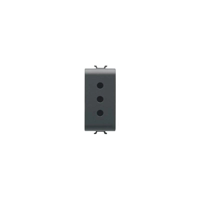 GW12201 Presa 1 Modulo 2P+T 10A P11 250V Nero