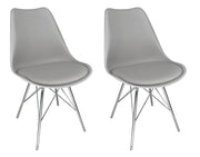 Sedia in polipropilene grigio piede in metallo cromato - Alex (2 pz.) - SD01ALPM