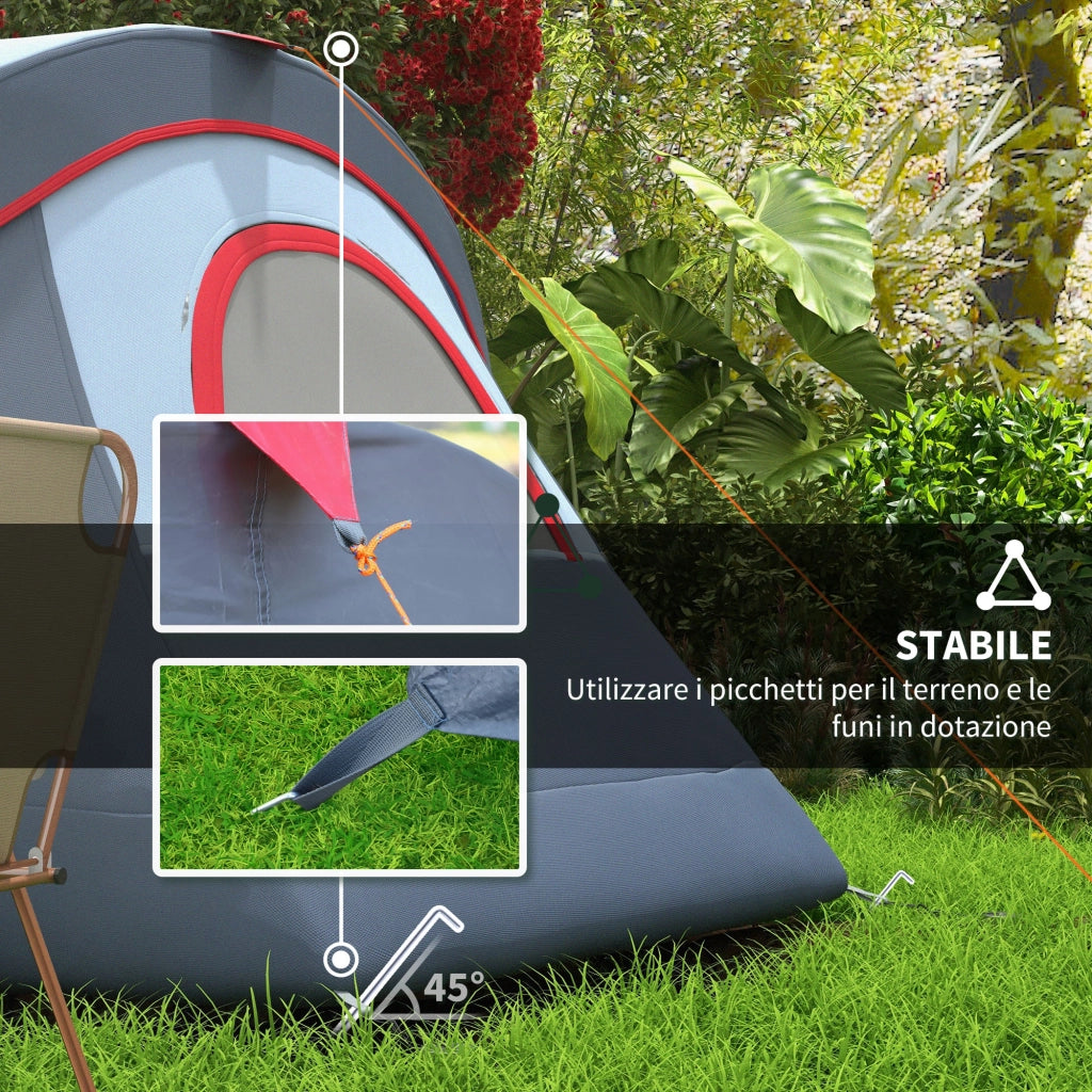 Tenda da Campeggio 6 Posti ¨C Zephmum ¨C Grigio 4.55x2.2x1.8 m