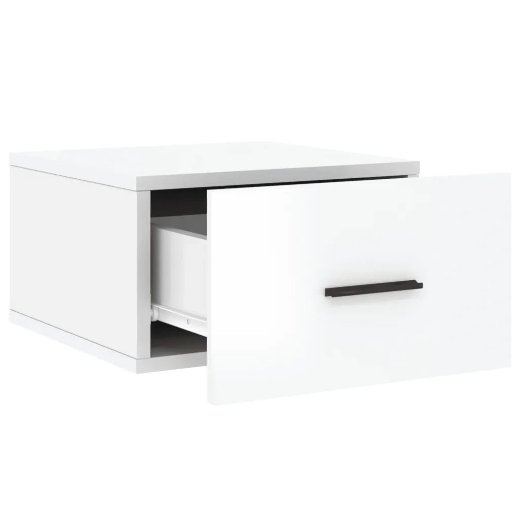 Comodini a Muro 2 pz Bianco Lucido 35x35x20 cm 829857