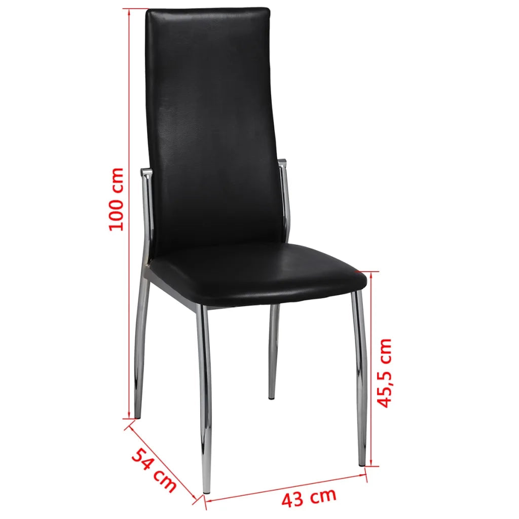 Sedie da Pranzo 6 pz Nere in Similpelle cod mxl 17844