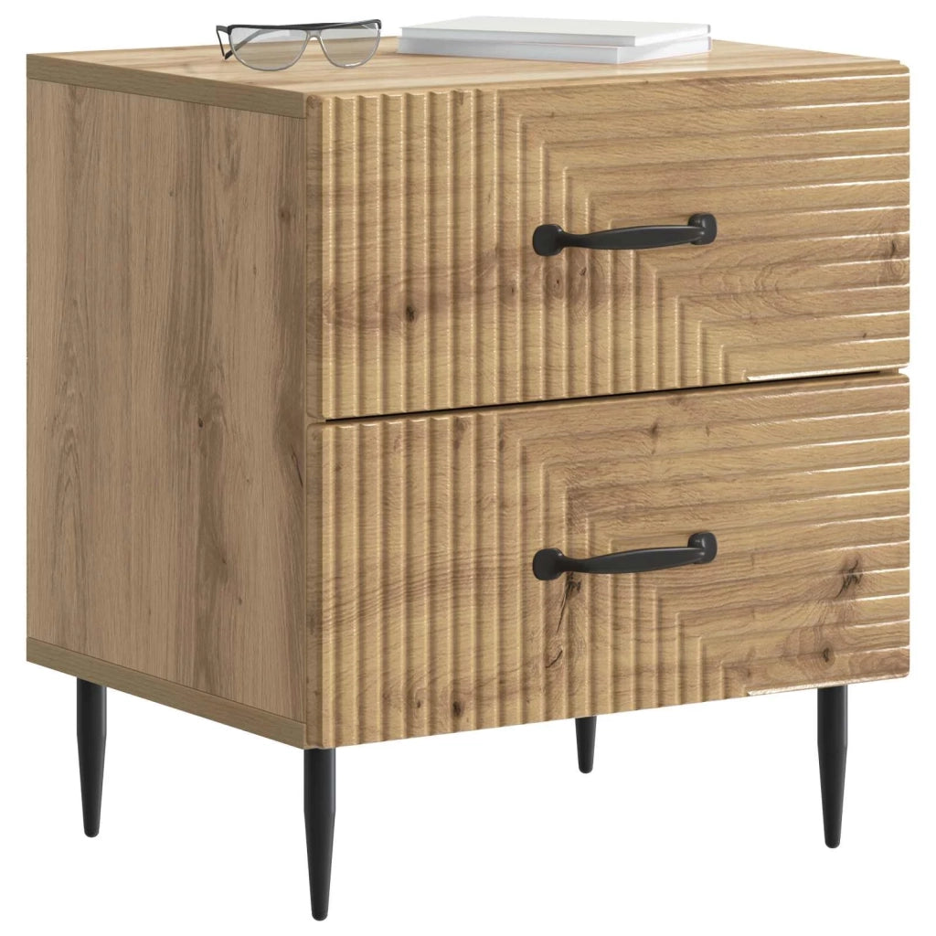 Armadio da Notte 2 pcs Rovere Artigianale 43 x 34,5 x 47,5 cm 894774