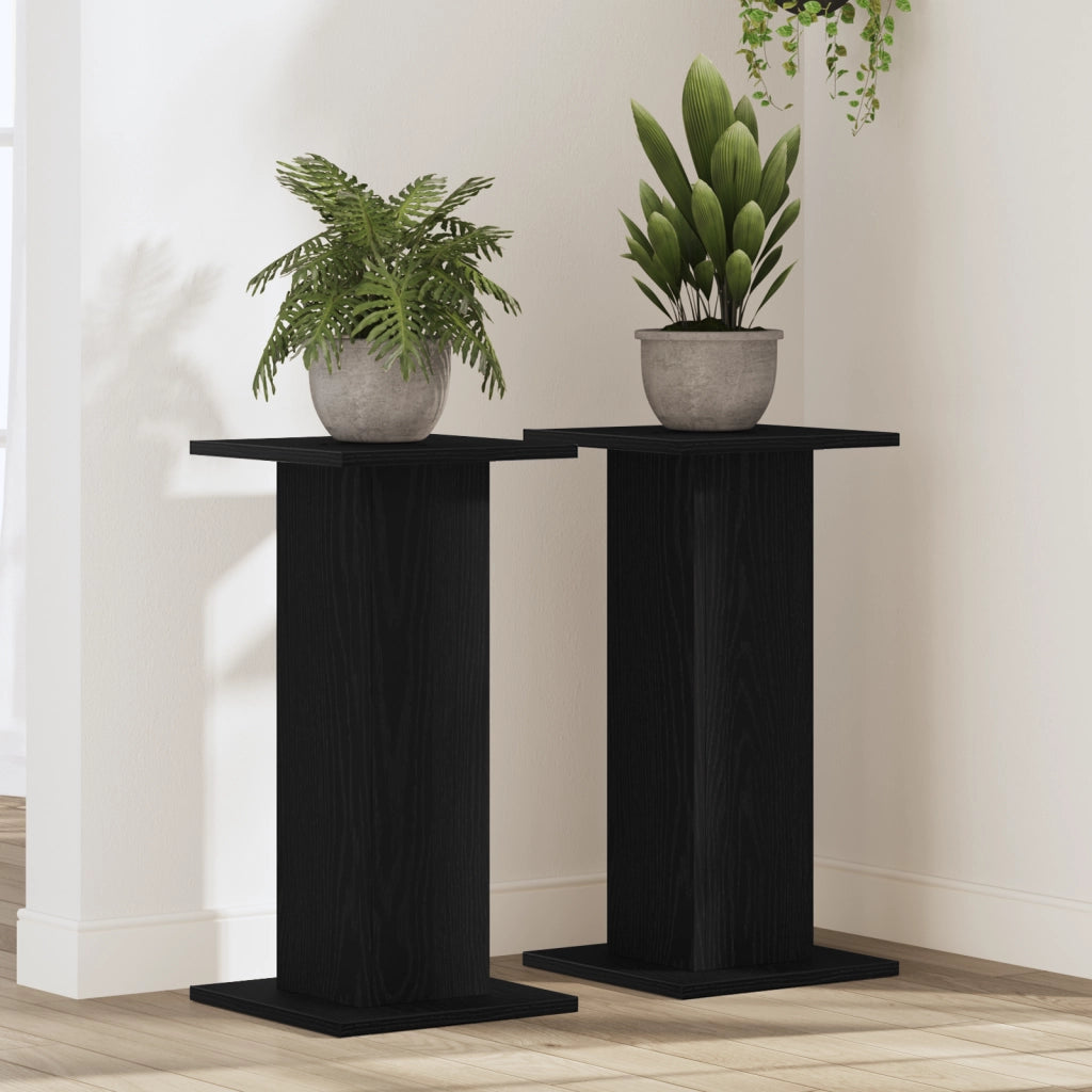 Supporti per altoparlanti  2 pezzi Rovere Nero 30x30x60 cm Legno ingegnerizzato