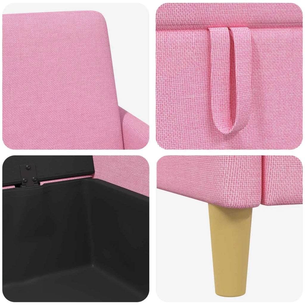 Set di Divani con Storage 2 pcs Rosa Poliestere 3429160