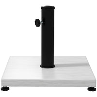 Base per Ombrellone da 25kg in Metallo e Cemento con Effetto Legno 45x45x33.5cm Bianco