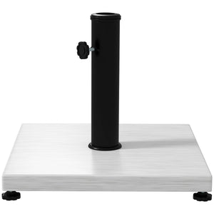 Base per Ombrellone da 25kg in Metallo e Cemento con Effetto Legno 45x45x33.5cm Bianco