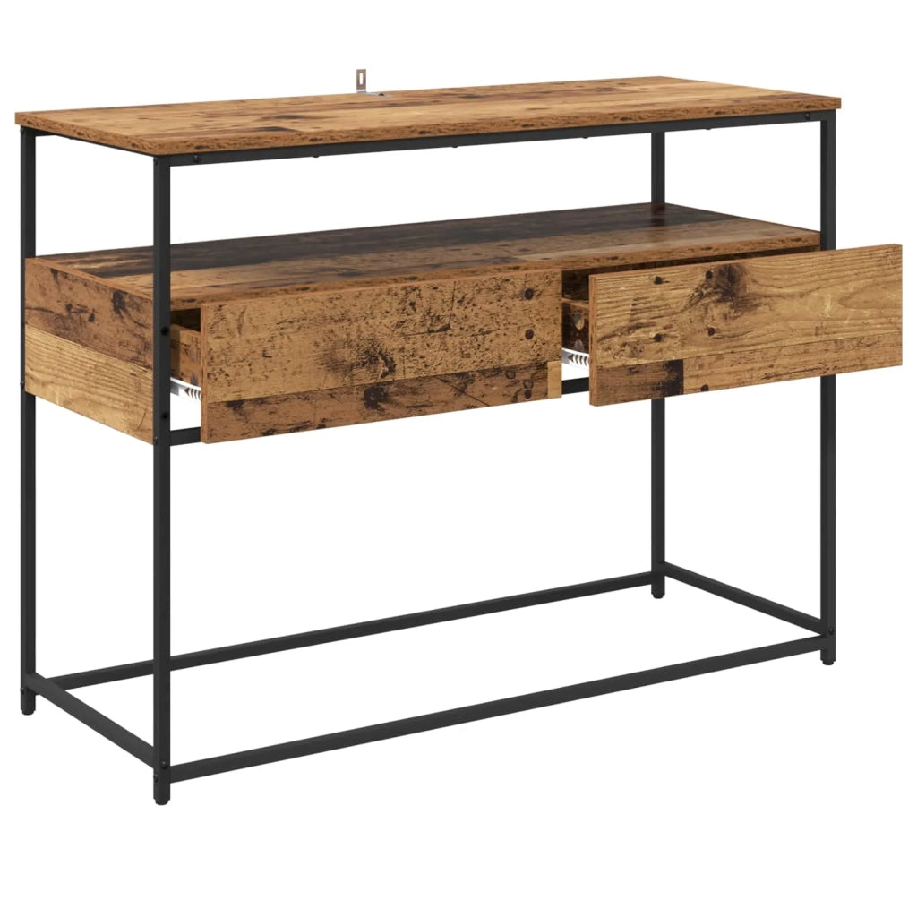Tavolo consolle con cassetto Legno vecchio 100 x 40 x 75 cm