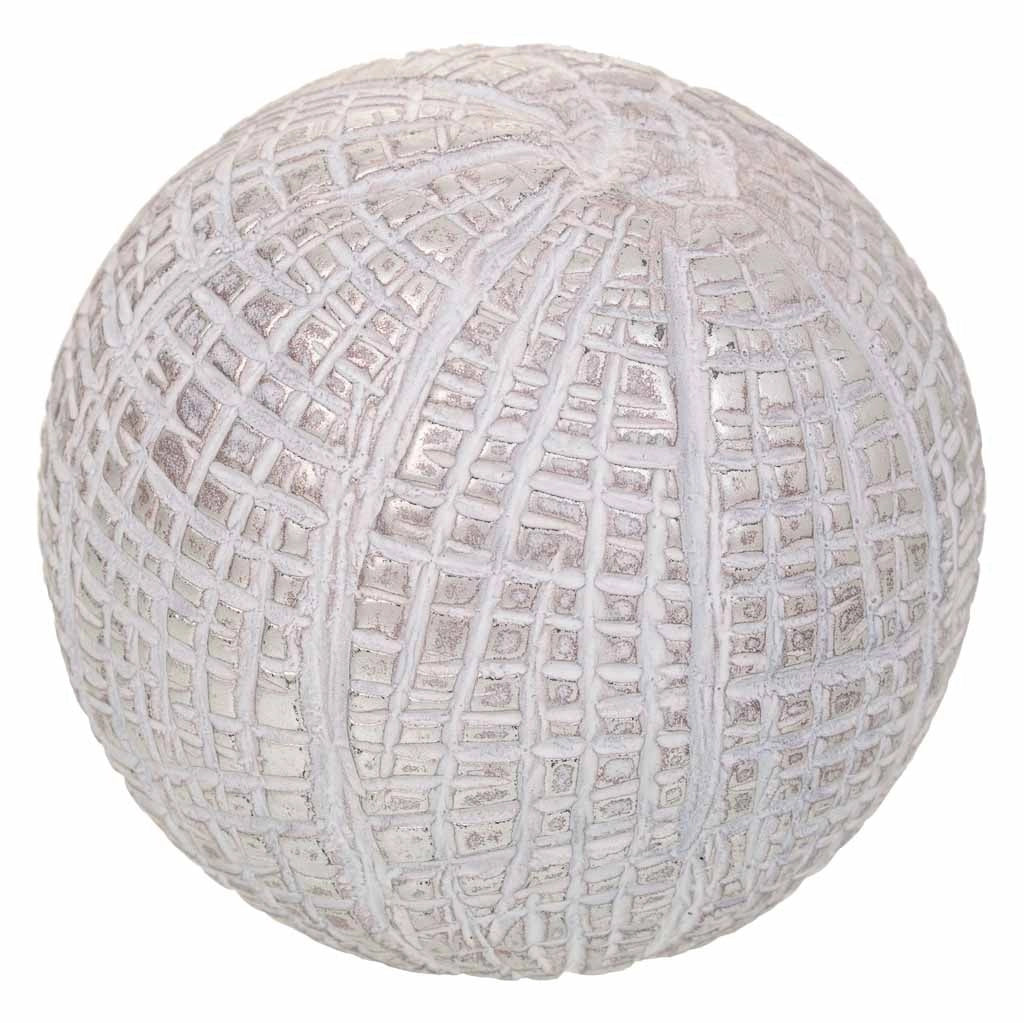 Sfera decorativa in poliresina bianca 8x8x8h