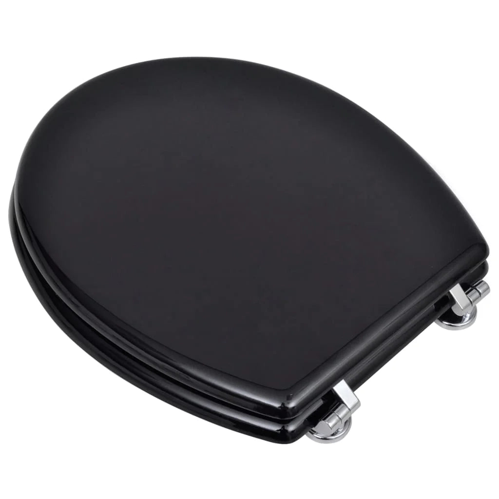 Sedile WC con coperchio tazza WC sedile WC standard MDF nero 02_0002879
