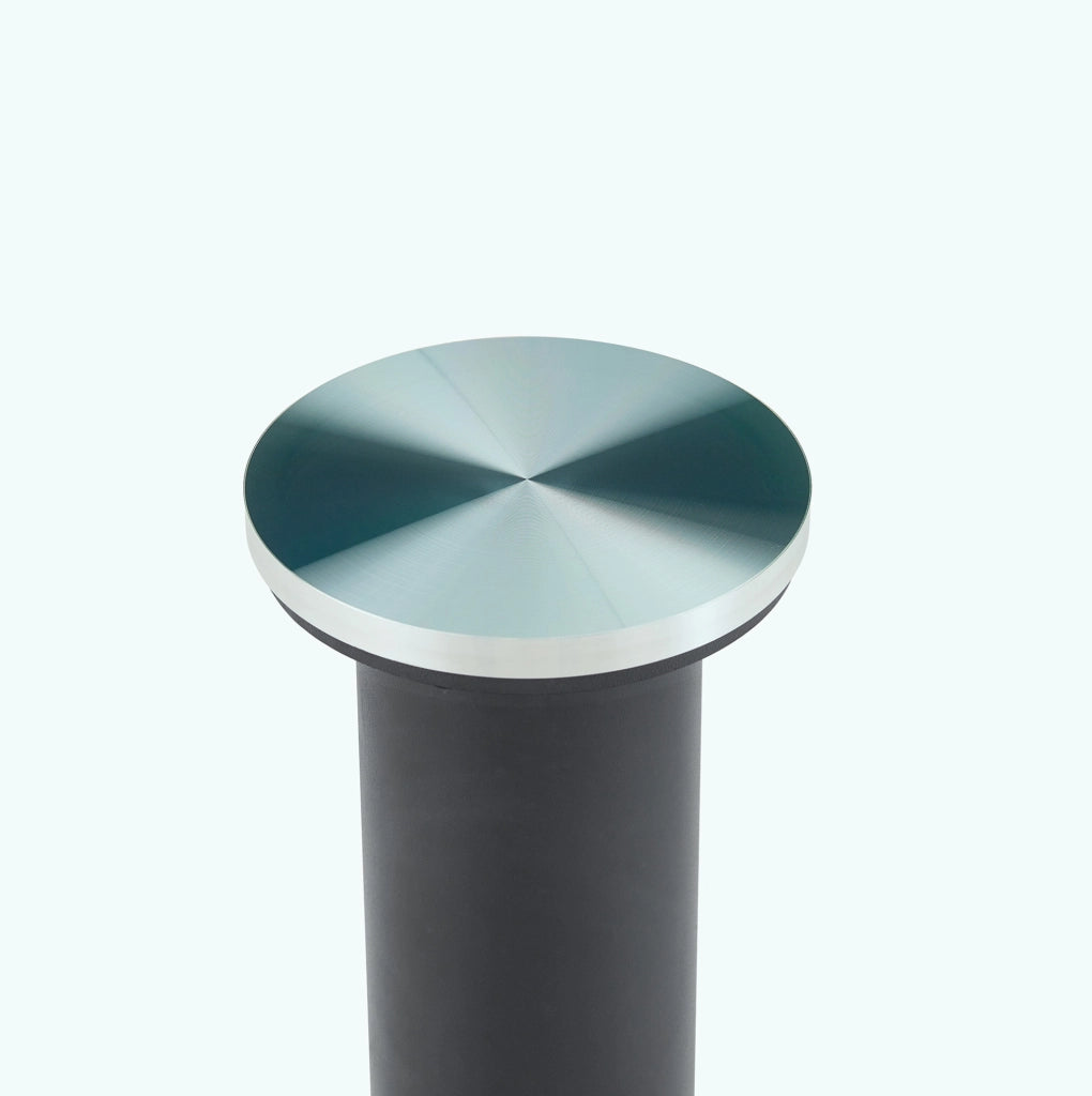 Tavolino da caffè rotondo in vetro 70 cm con piano in vetro temperato e base in metallo nero