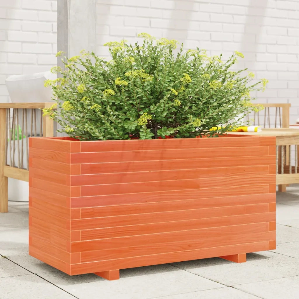 Fioriera Giardino Marrone Cera 90x40x49,5cm Legno Massello Pino
