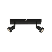 Spot Nordico Rugi Metallo Nero 2 Luci Gu10 3000K