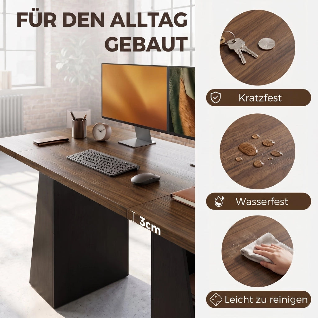 Scrivania con 4 ripiani aperti ¨C Xylo ¨C stile industriale 140 cm marrone nero