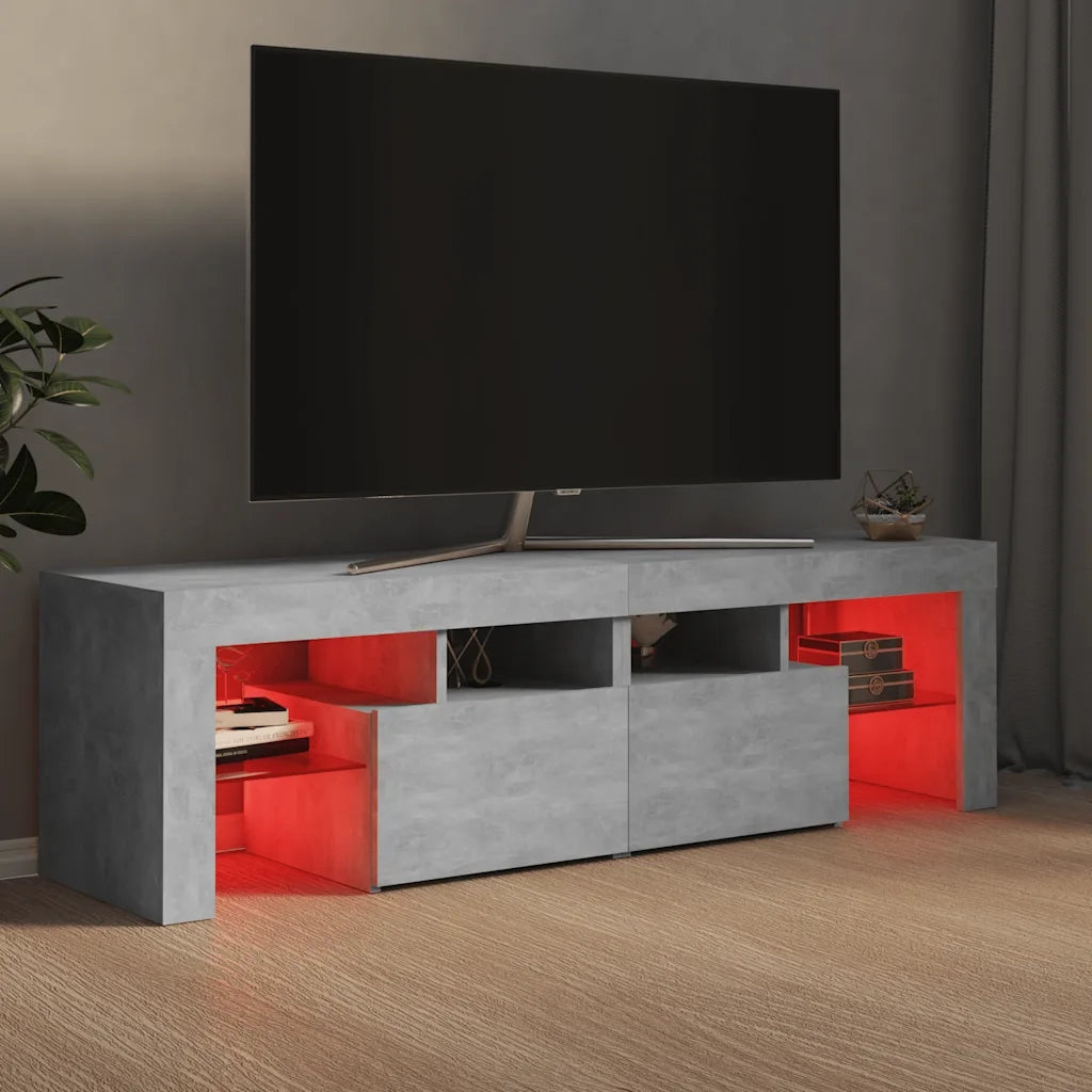 Mobile Porta TV con Luci LED Grigio Cemento 140x36,5x40 cm 804368