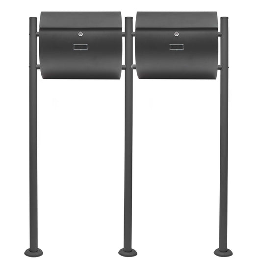 Set Cassetta postale doppia autoportante V17 antracite con telaio di supporto