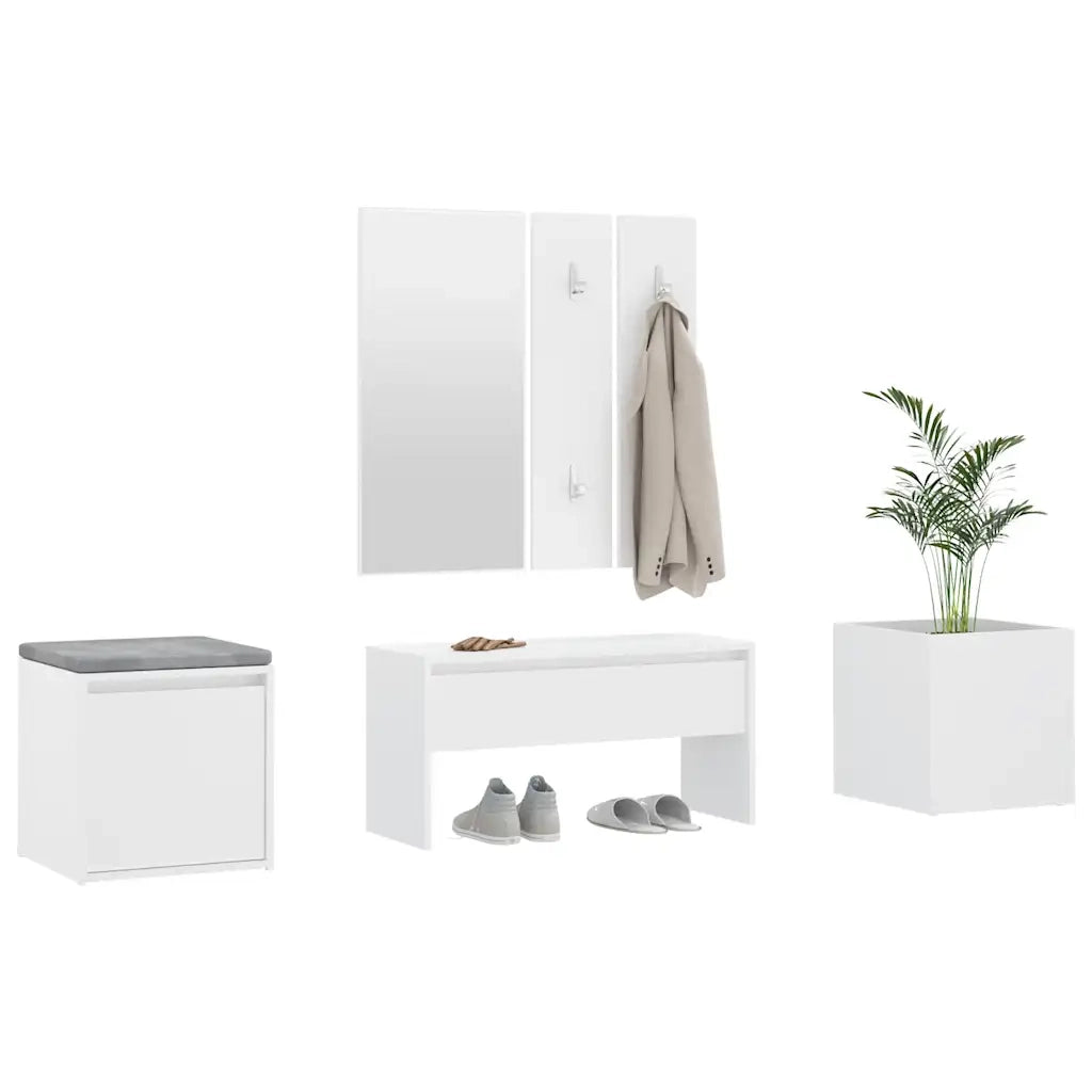 Set di Mobili da Corridoio Bianco in Legno Multistrato 3082062