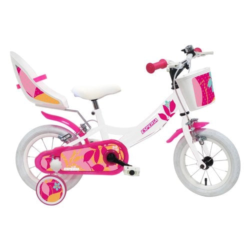Bicicletta esperia 25146 bimba starlet con rotelle e accessori bianco