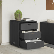 Armadietto Portaoggetti da Giardino Nero 55x59x69cm Polyrattan 365555