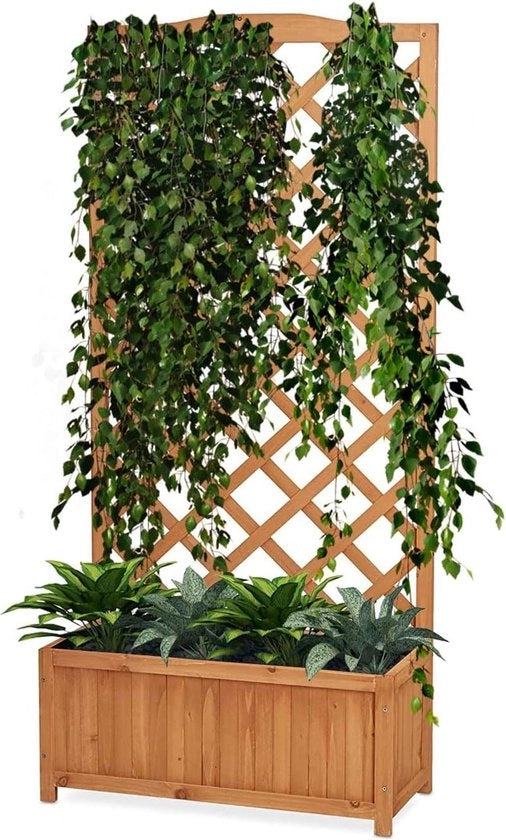 Piantagione in legno con griglia - 100 x 62 x 23 cm - per progetto di giardino