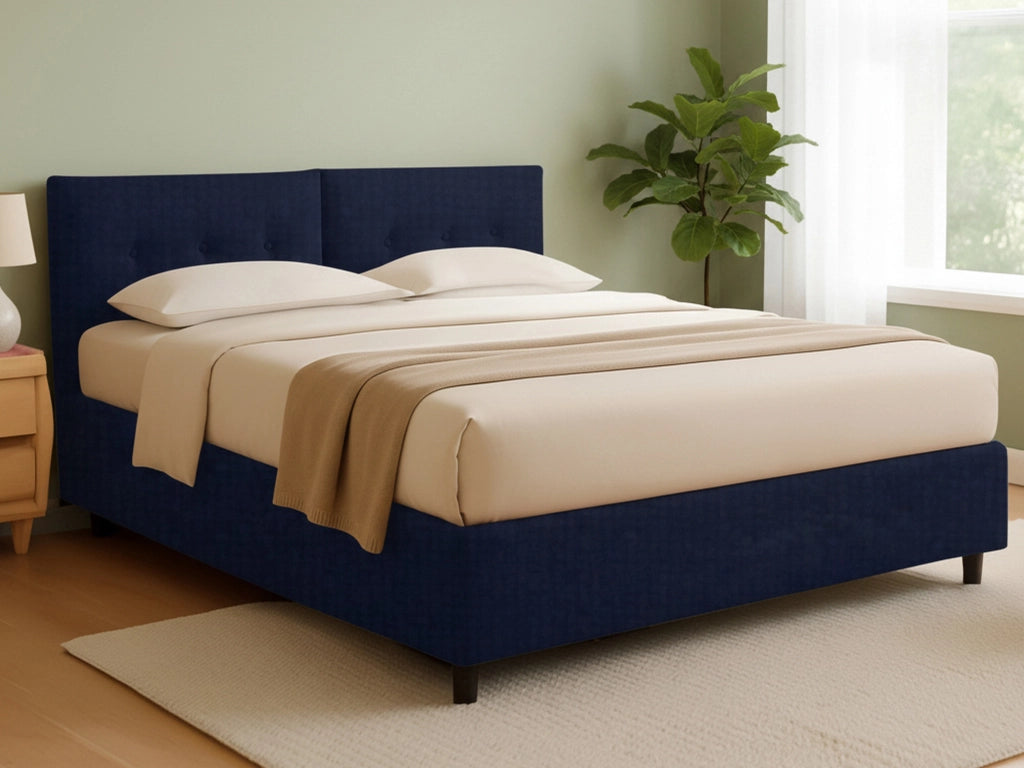 Derby, Letto Matrimoniale Sfoderabile Made in Italy, Viola Scuro