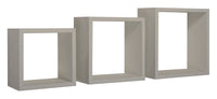 Set 3 Mensole da Parete Cubo in Fibra di Legno Incubo Marrone Talpa