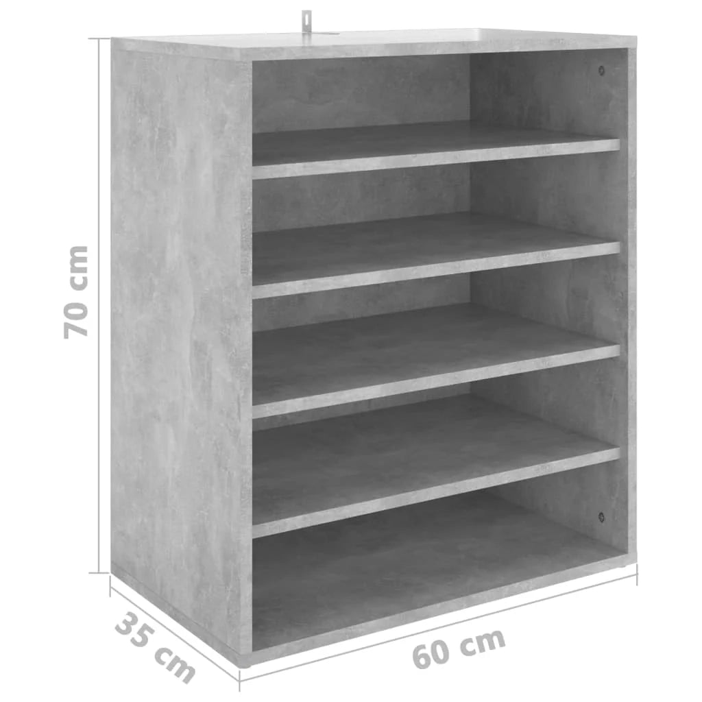 Scarpiera mobile contenitore per scarpe mobile per ingresso/corridoio/soggiorno 60 x 35 x 70 cm legno ingegnerizzato grigio 02_0021835