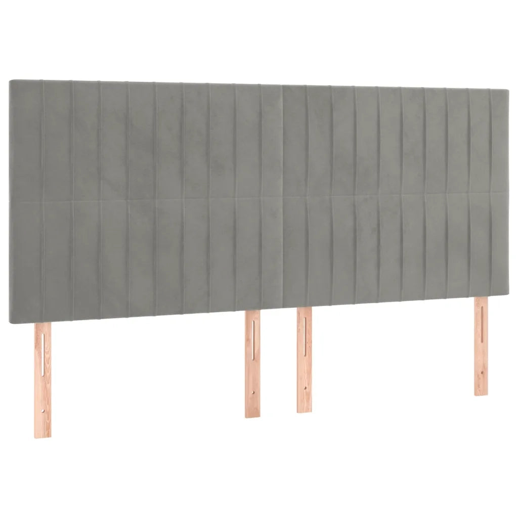 Testiera Grigio Chiaro 160x5x118/128 cm Velluto 3116624