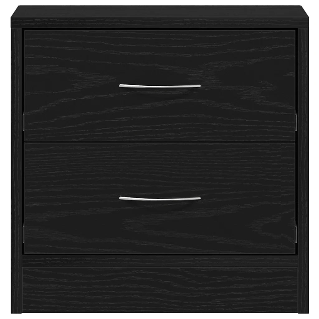 Set di 2 Comodini | Armadio da Notte | Mobiletto da notte Rovere Nero 40x30x40 cm in Legno Multistrato