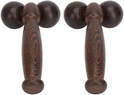 Massaggiatore per il viso a doppia palla in legno - 2 pezzi - Manico ergonomico - Portatile per cura della pelle - Massaggiatore a palla per il viso