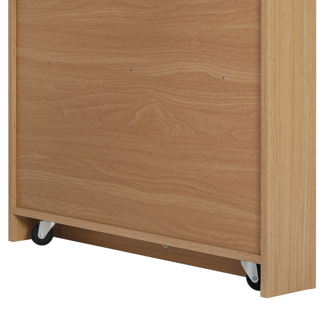 Isola da cucina allungabile 80x71~111~151x92 cm con prese integrate naturale