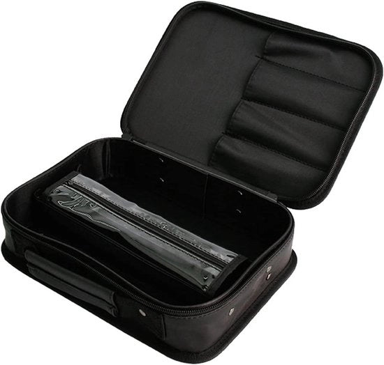 Portatile Premium - Cassetto di Stoccaggio per Attrezzi per Parrucchieri - Sostituibile e Duraturo - Viaggio - Nero - Molteplici Tasche - Adatto per Parrucchieri.