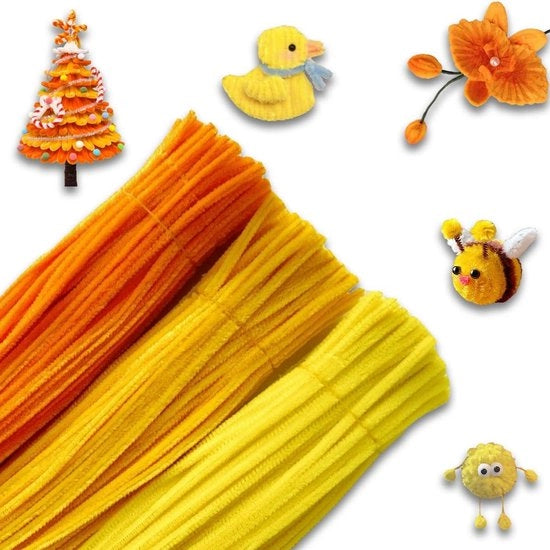 Pijpenragers Premium 300 pezzi chenille in giallo per progetti di fai da te e creativi