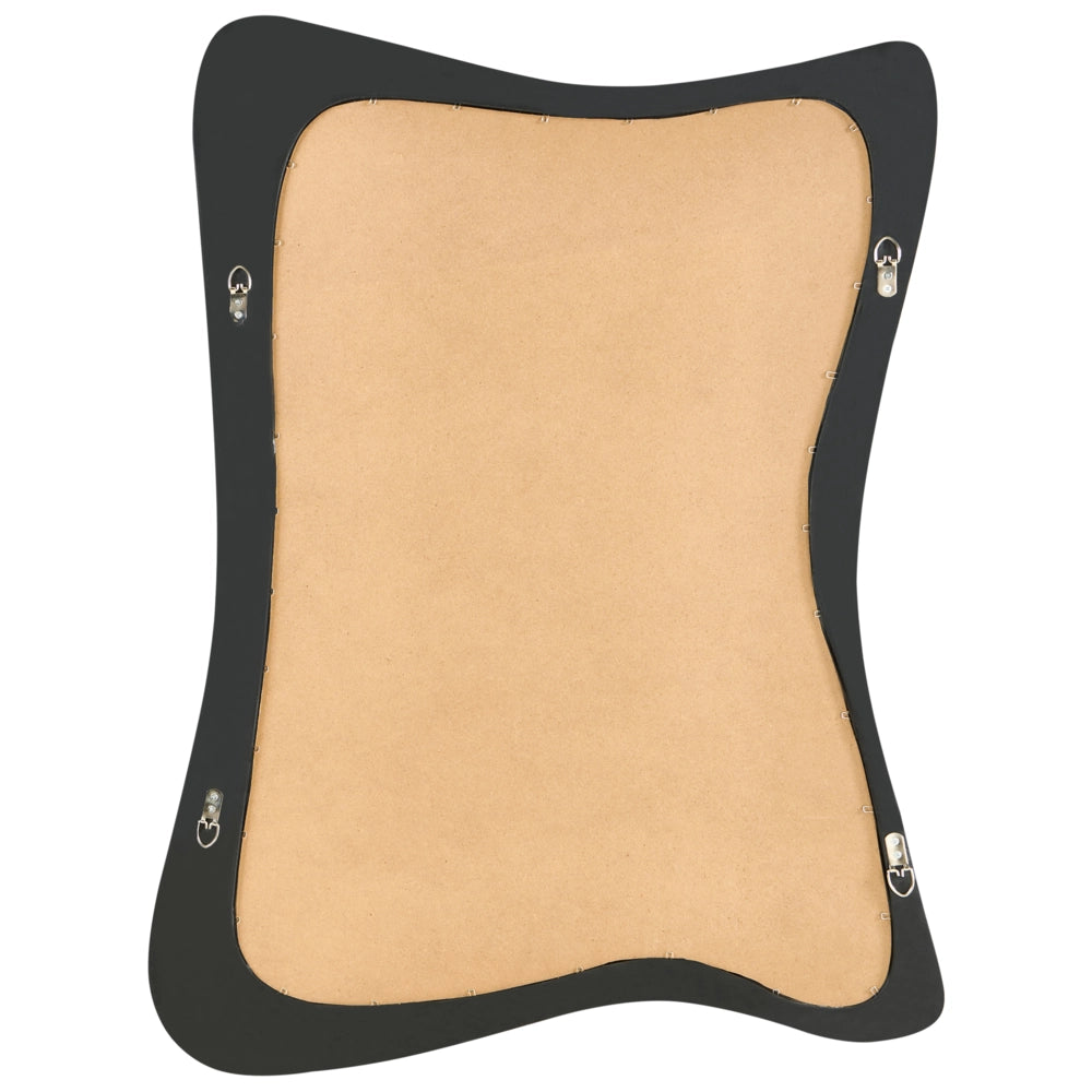 Specchio da parete in vetro con cornice nera in PU 70 x 100 cm con cornice curva