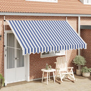 Tenda da Sole Retrattile Manuale 350 cm a Strisce Blu e Bianche 43223