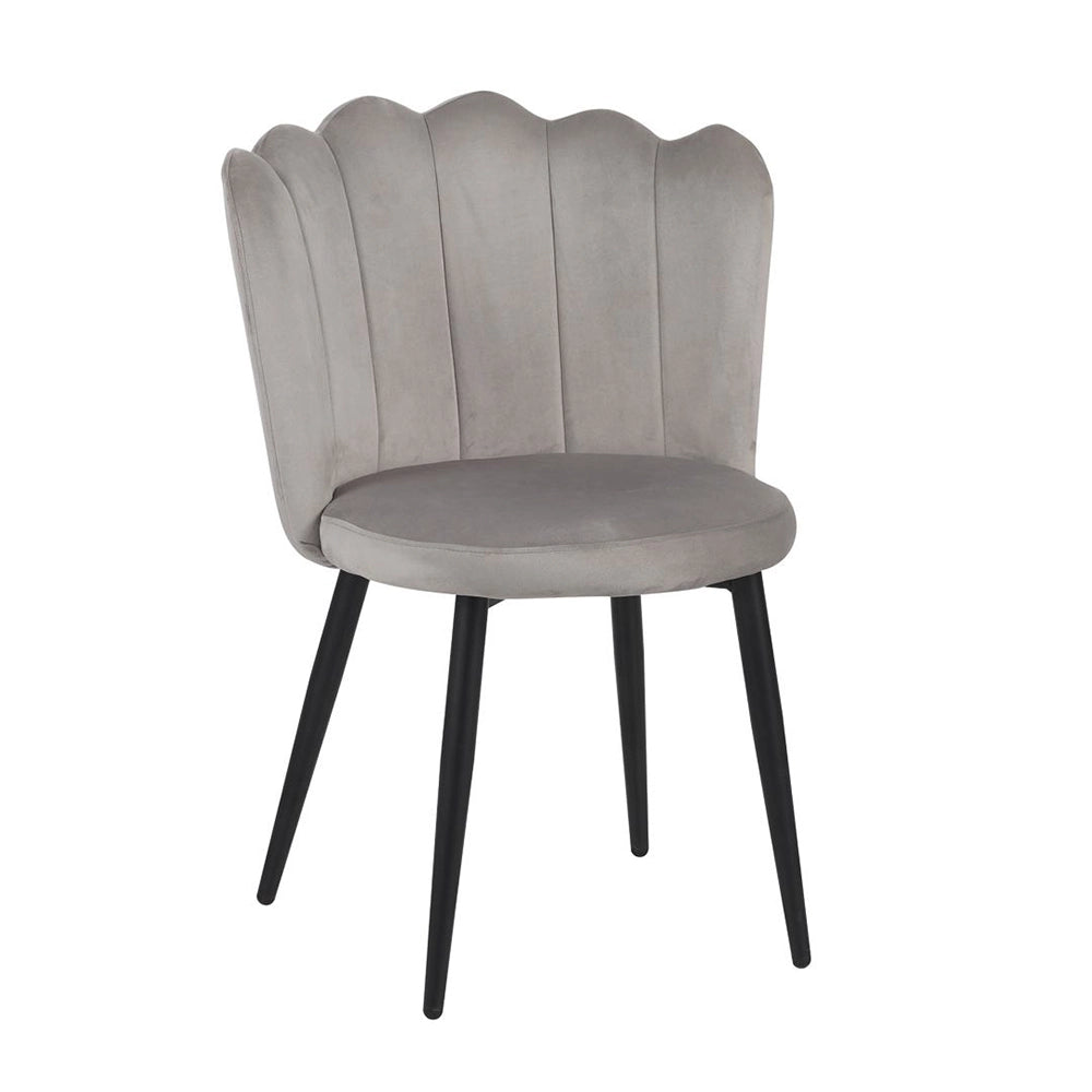 Sedia Vienna imbottita in velluto grigio chiaro staylux