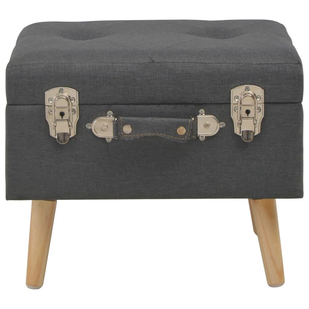 Panca pouf sgabello contenitore 40 cm tessuto grigio scuro 3002158