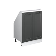 Mobile cucina sottotetto R-Line Antracite rustico/Bianco 60 cm con 2 porte Vicco