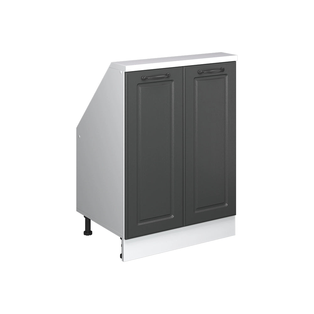 Mobile cucina sottotetto R-Line Antracite rustico/Bianco 60 cm con 2 porte Vicco