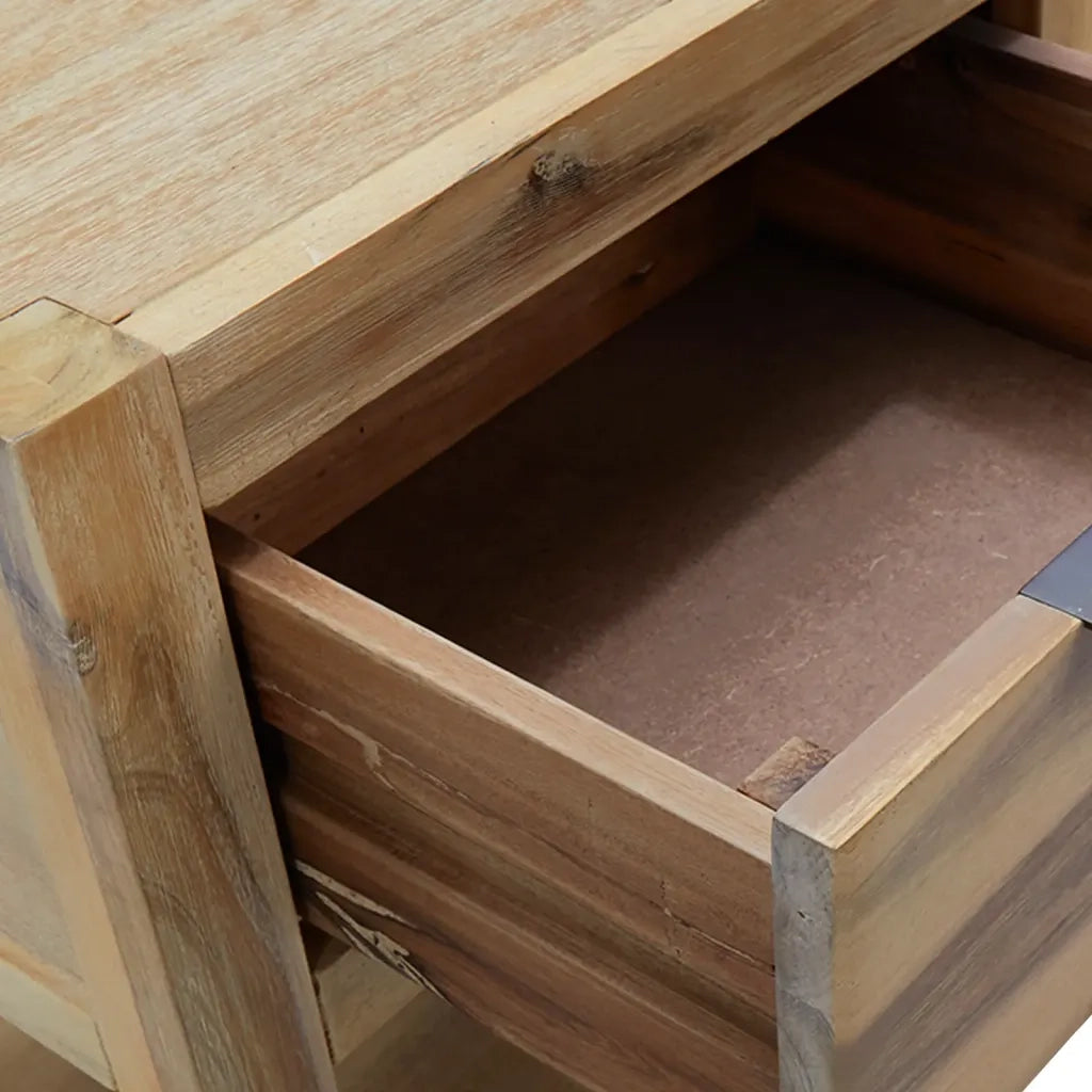 Comodino con Cassetto 40x30x48 cm in Legno Massello di Acacia cod mxl 30942