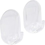 Set di 2 Wandhaken Selfadesivo - 33 x 50 mm - Muro per Bagno/Cucina - Spaziale - Plastico Translucido