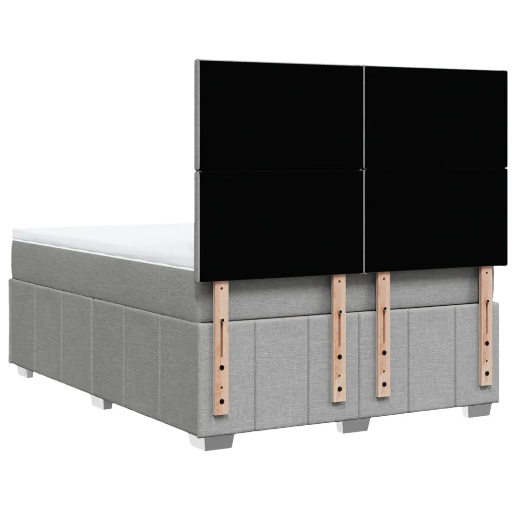 Giroletto a Molle con Materasso Grigio Chiaro 160x200cm Tessuto