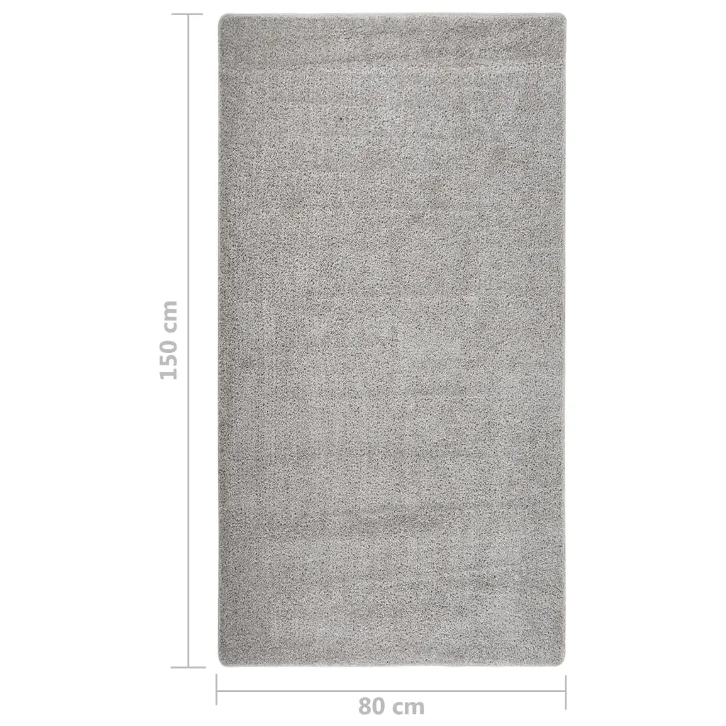 Tappeto Shaggy Grigio Chiaro 80x150 cm Antiscivolo 340382