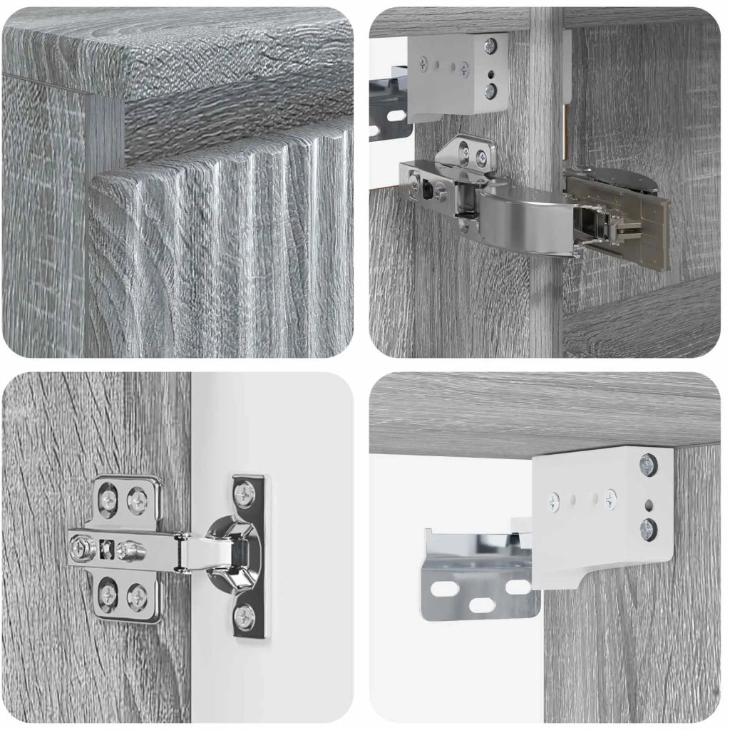 Set di mobili per il bagno 4 pcs Sonoma grigio 3407436