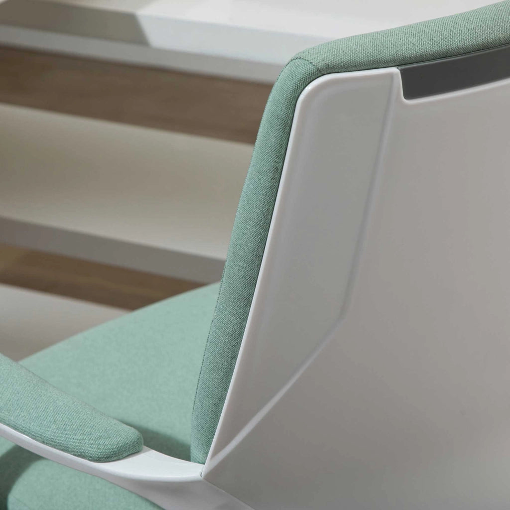 Sedia da ufficio ergonomica 360° con supporto lombare e funzione basculante, in poliestere verde 62 × 69 × 92-100 cm